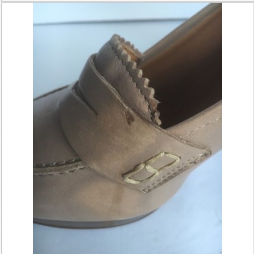 J Crew Taupe Nude Biella Penny Loafer High Heel. - Picture 6 of 8